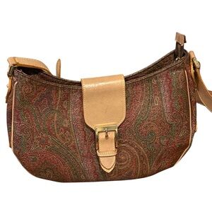 Etro Vintage Multicolor Paisley Shoulder Bag.Authentic